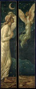 Cupido y Psique - Murales de Palace Green - Cupido huyendo de Psique de Edward Burne Jones