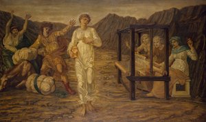 Cupido y Psique - Murales de Palace Green - Psique encargada por Venus, 1881 de Edward Burne Jones