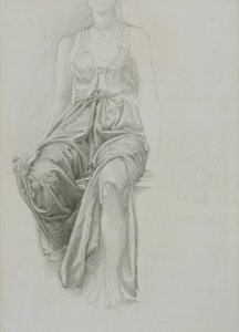 Estudio de drapeado para "Rey Cophetua", c.1883 (grafito sobre papel)