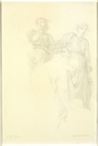 Grupo de mujeres, Estudio preliminar para la pintura, Las Escaleras Doradas de Edward Coley Burne Jones