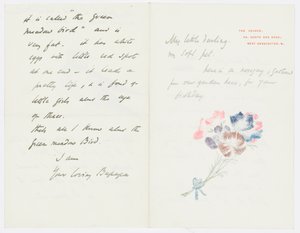 Carta a la nieta del artista Angela Thirkell