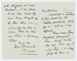 Carta a la nieta del artista Angela Thirkell de Edward Burne Jones