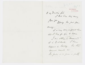 Carta a la nieta del artista Angela Thirkell de Edward Burne Jones