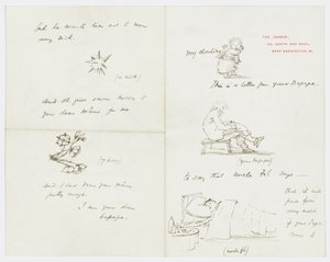 Carta a la nieta del artista Angela Thirkell de Edward Burne Jones