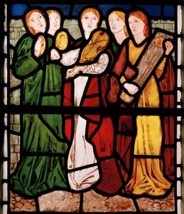 Músicos Doncellas, del Cantar de los Cantares, 1862 de Edward Burne Jones