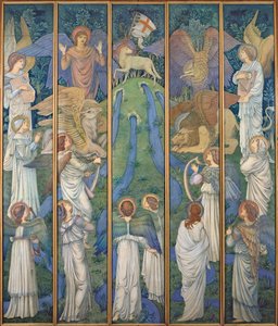 Paraíso, con la Adoración del Cordero Santo, c.1875-80 de Edward Burne Jones