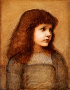 Retrato de Gertie Lewis, medio cuerpo, 1879-80