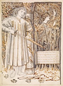 Píramo y Tisbe - Píramo se prepara para matarse, 1866 de Edward Burne Jones