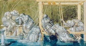 Estudio para El Jardín de la Corte, de la Serie Briar Rose de Edward Burne Jones