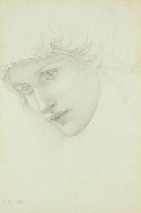 Estudio para la cabeza de una sirena, 1885 de Edward Burne Jones