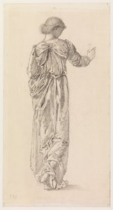 Estudio de una figura femenina drapeada para "Las tejedoras de guirnaldas", 1866 de Edward Burne Jones