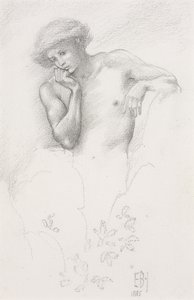 Estudio de un hada de la colina para "Arthur en Avalon", 1885
