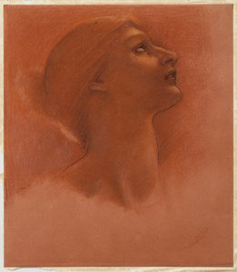 Estudio de la cabeza de una niña, mirando hacia arriba a la derecha, c.1871