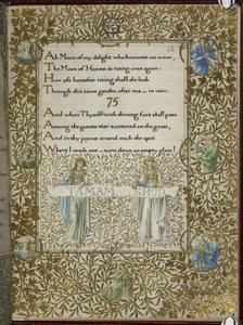 (Folio entero) El Rubaiyat de Omar Khayyam, versos 74 - 75. de Edward Coley and Morris William Burne Jones