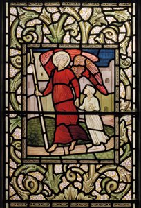 El Niño con el Ángel Guardián de Edward Coley and Dearle Burne Jones