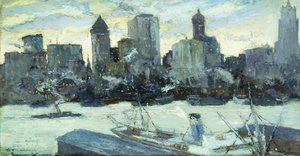 El puerto de Nueva York en invierno