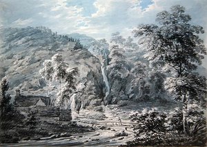 Una cascada en Corwen, Gales del Norte de Edward Dayes