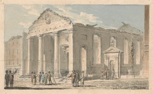 Iglesia de San Pablo, Covent Garden, tras el incendio de Edward Dayes