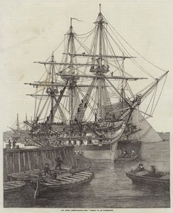 HM Buque de Línea de Batalla a Vapor César, 90, en Portsmouth