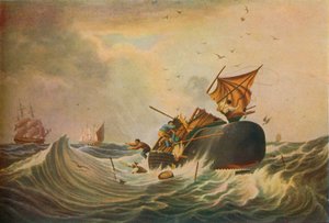 Pesca de ballenas en el Mar del Sur, 1836 de Edward Duncan
