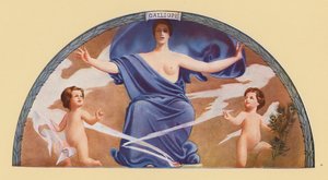 Calíope, musa de la poesía épica y la elocuencia (litografía en color)