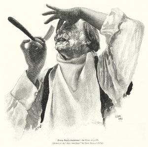 Hombre afeitándose (litografía) de Edward Ertz
