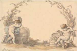 Alegoría del dibujo de Edward Francis Burney