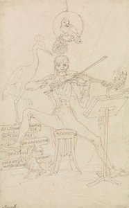 Autorretrato caricaturesco de Edward Francis Burney