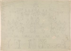 Diseño para la Cámara de Gobierno romana (?) de Edward Francis Burney