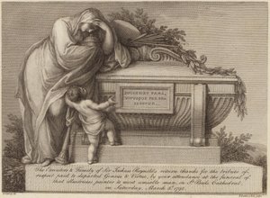 Boleto funerario de Sir Joshua Reynolds de Edward Francis Burney