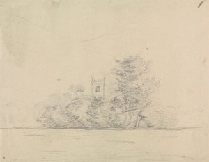 Paisaje con iglesia de Edward Francis Burney