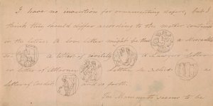 Carta con diseños de sellos (?) de Edward Francis Burney