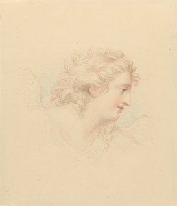 Estudio del perfil de la cabeza femenina de Edward Francis Burney