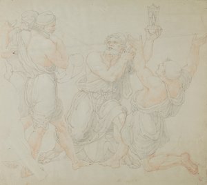 Estudio para las figuras de Demitrio y dos obreros