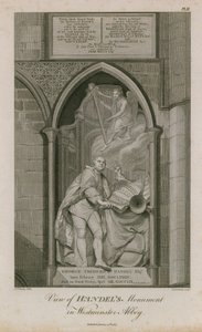 Vista del monumento de Handel en la Abadía de Westminster