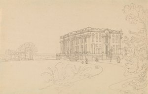 Vista de Easton Neston, Northants de Edward Francis Burney