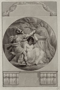 Guerrero sacrificando a una joven de Edward Francis Burney