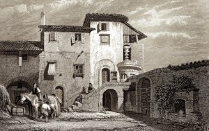 Residencia de Lord Byron 1811 (grabado) de Edward Francis Finden