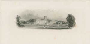 Trentham Hall: grabado en acero de Edward Francis Finden