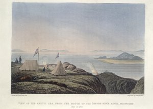 Vista del mar Ártico, desde la desembocadura del río Coppermine, medianoche, 20 de julio de Edward Francis Finden