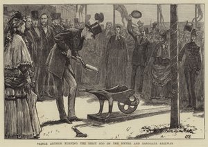 El príncipe Arturo inaugurando el Ferrocarril de Hythe y Sandgate