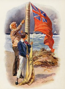 Ilustración para Masterman Ready del Capitán Marryat (litografía en color) de Edward Frederick Skinner