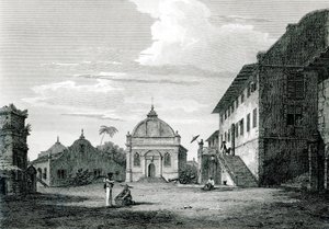 Casa de Gobierno en Malaca, grabado por George Cooke de Edward Hawke Locker