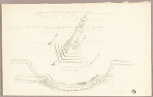 Monumento proyectado a vista de pájaro de Edward Henry Corbould