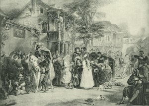 Chaucer y los peregrinos de Canterbury de Edward Henry Corbould