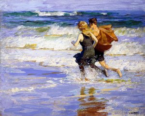 En la playa de Edward Henry Potthast