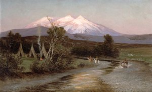 Sierra Blanca al atardecer mirando al este desde Palmilia, Nuevo México, 1894 de Edward Hill
