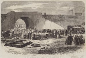 El jurado viendo la escena del accidente ferroviario en Kentish Town de Edward Hull