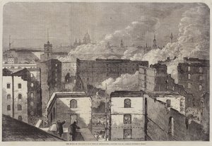 Las ruinas del gran incendio en Southwark