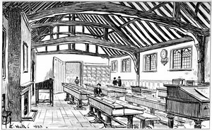 La escuela de gramática, Stratford-upon-Avon, Warwickshire, 1885
